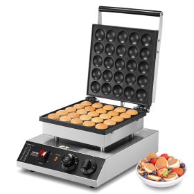 VEVOR Mini Dutch Pancake Maker, 25PCS 43mm Diameter Dorayaki Baker Machine, 1700W Commercial Electric Poffertjes Grill, Non-stick Stainless Steel