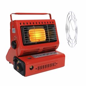 1Pc 2 In 1 Portable Butane Burner Heater Outdoor Butane Gas Heater Warmer Heating Cooking Stove Cooker For Camping Fishing RV Travel Fedex Shippi (Option: red)